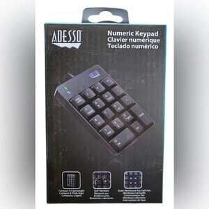 Adesso AKB-601UB USB Spill Resistant 18-Key Numeric Keypad Black